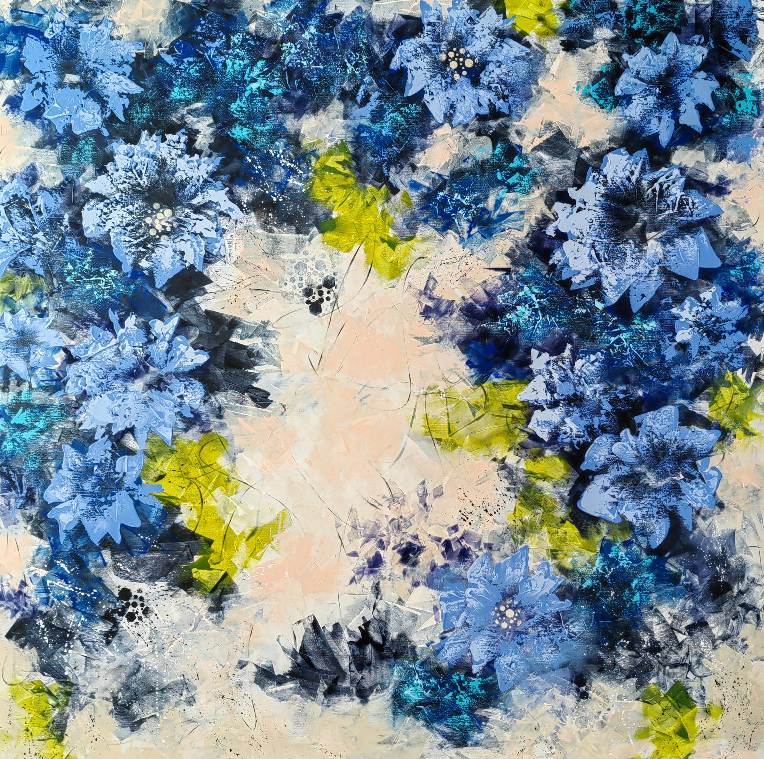 Interior Painting Vera Hoi - « Ultramarine Floral Harmony », XXL