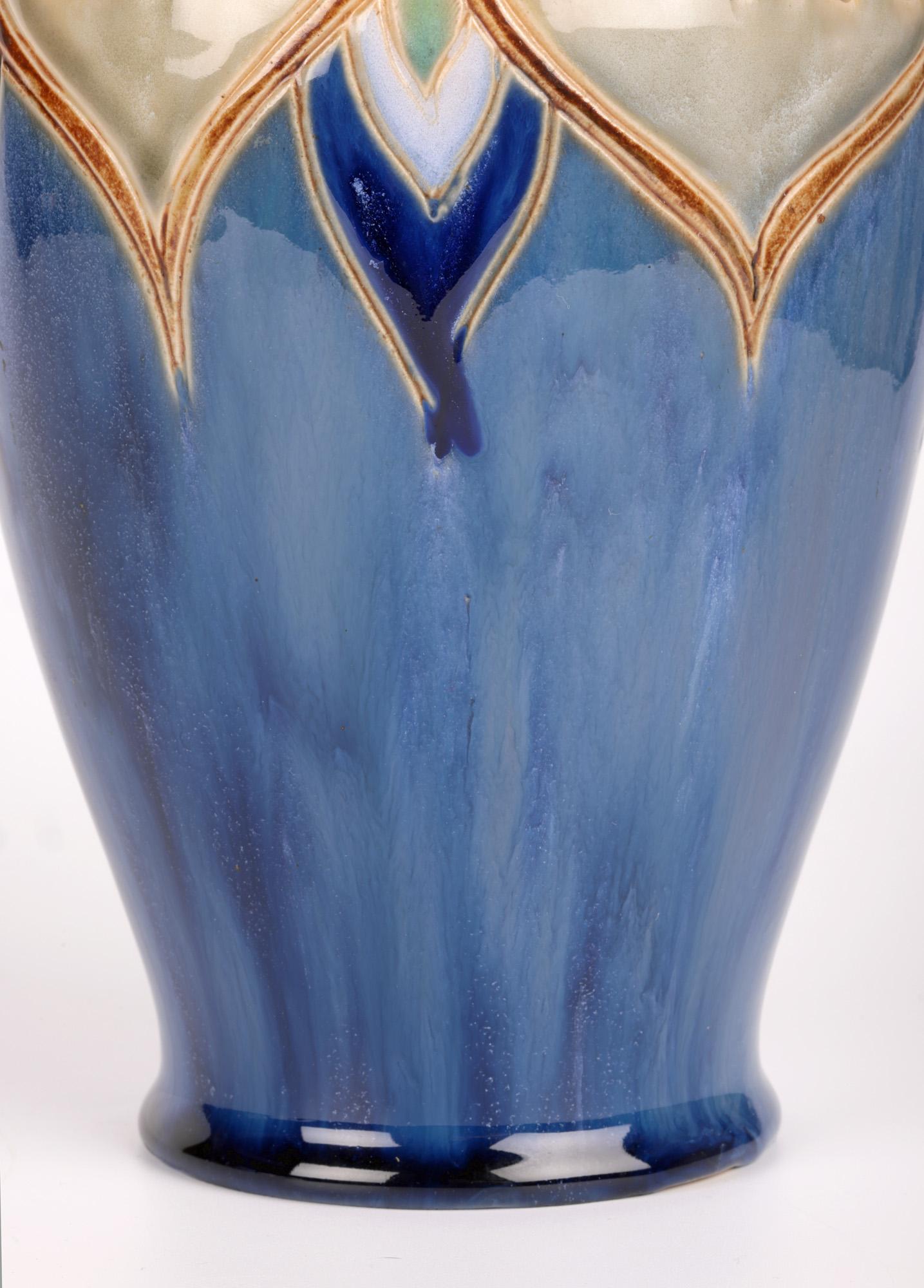 Art Deco Vera Huggins Doulton Lambeth Floral Presentation Vase Dated 1938 For Sale