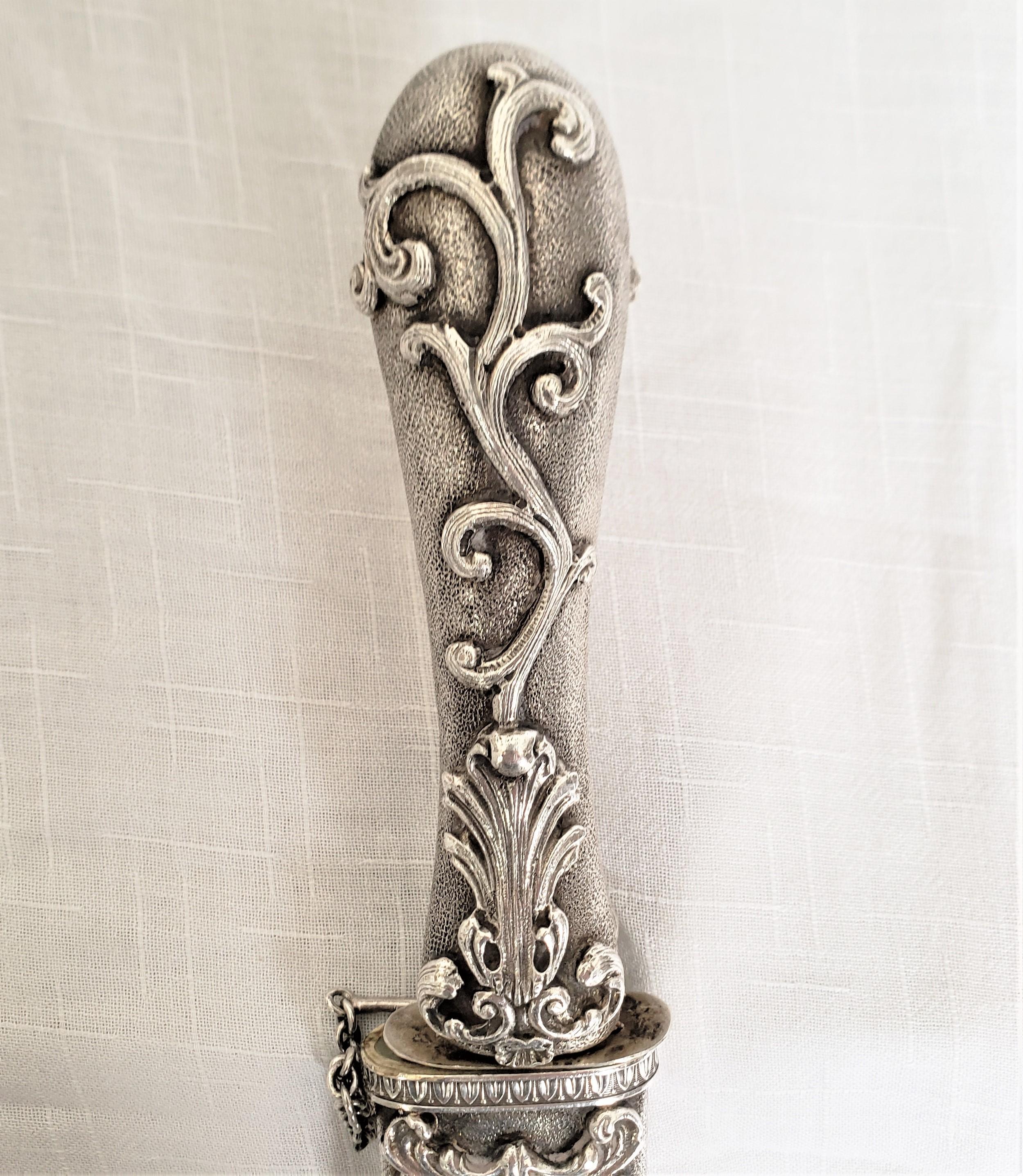 Vera Jardin Antique Styled Sterling Silver Italian Knife & Scabbard Desk Set For Sale 4