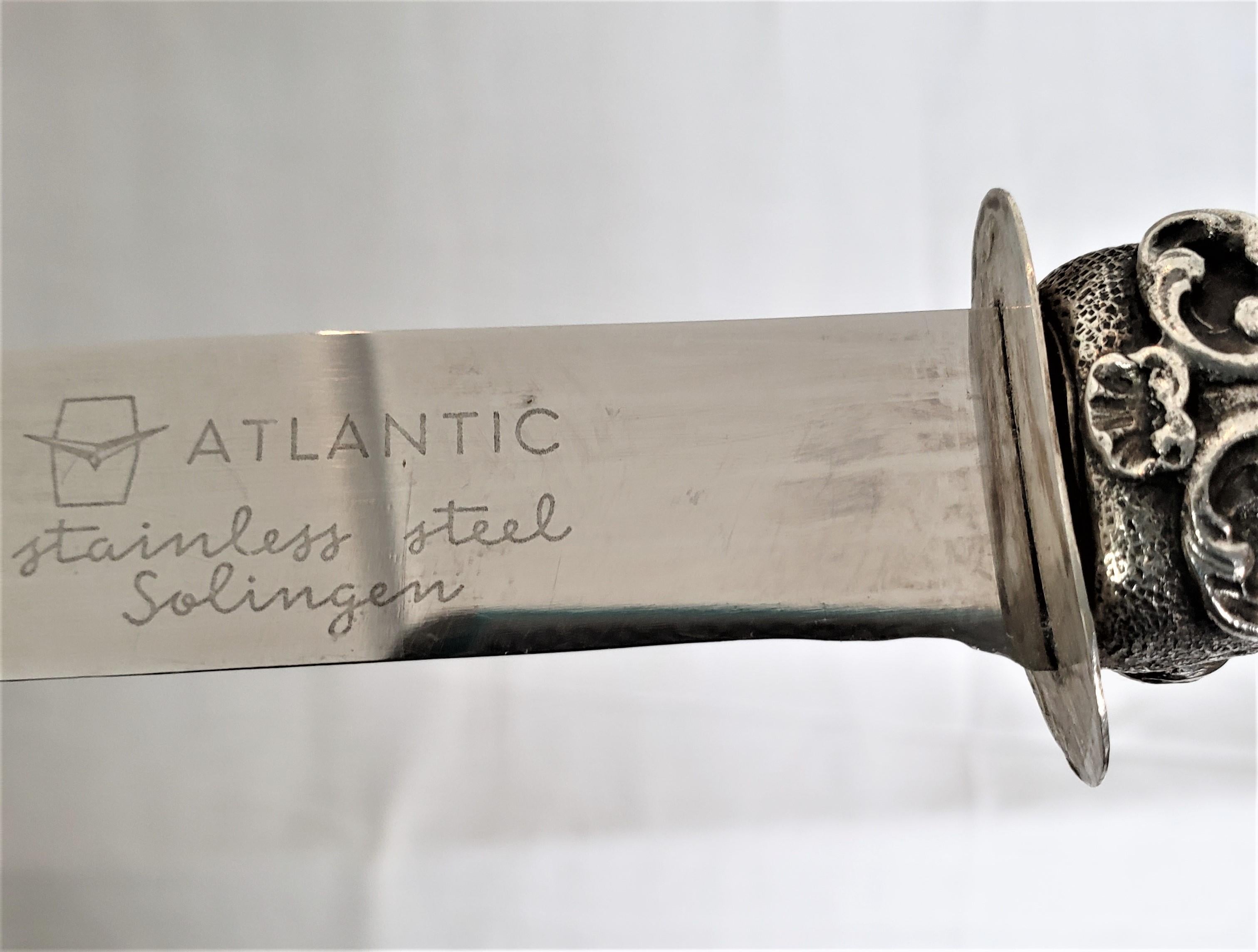 Vera Jardin Antique Styled Sterling Silver Italian Knife & Scabbard Desk Set For Sale 1