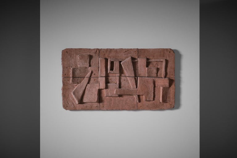 Mid-20th Century Vera Kapisoda Wall Relief in Chamotte Clay, France, 1960s For Sale