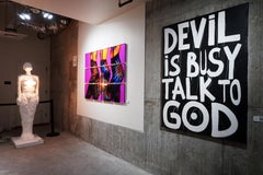"Devil is Busy, Talk to God" Painting 59" x 43" inch by Vera Kochubey