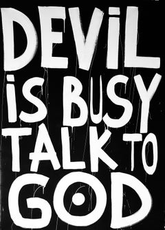 "Devil is Busy, Talk to God" Painting 59" x 43" inch by Vera Kochubey