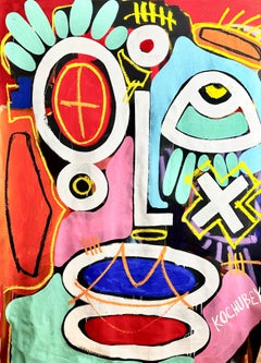 "Fantasy Life" Abstract Painting 82" x 59" inch by Vera Kochubey