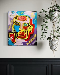 "Le monde est mon terrain de jeu" Peinture 24 x 20 pouces de Vera Kochubey