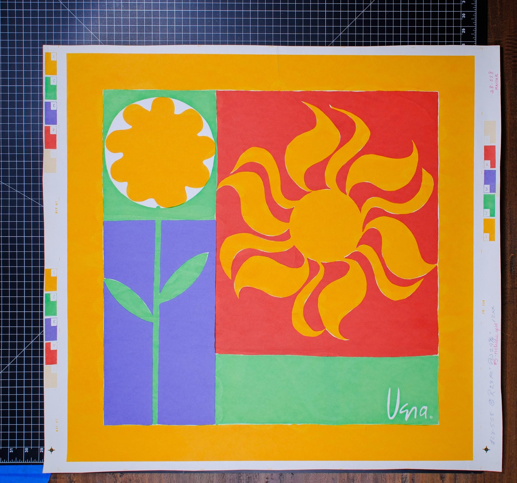Símbolos del Sol (Ed. 1/1 - Serigrafía sobre papel) - Print de Vera Neumann