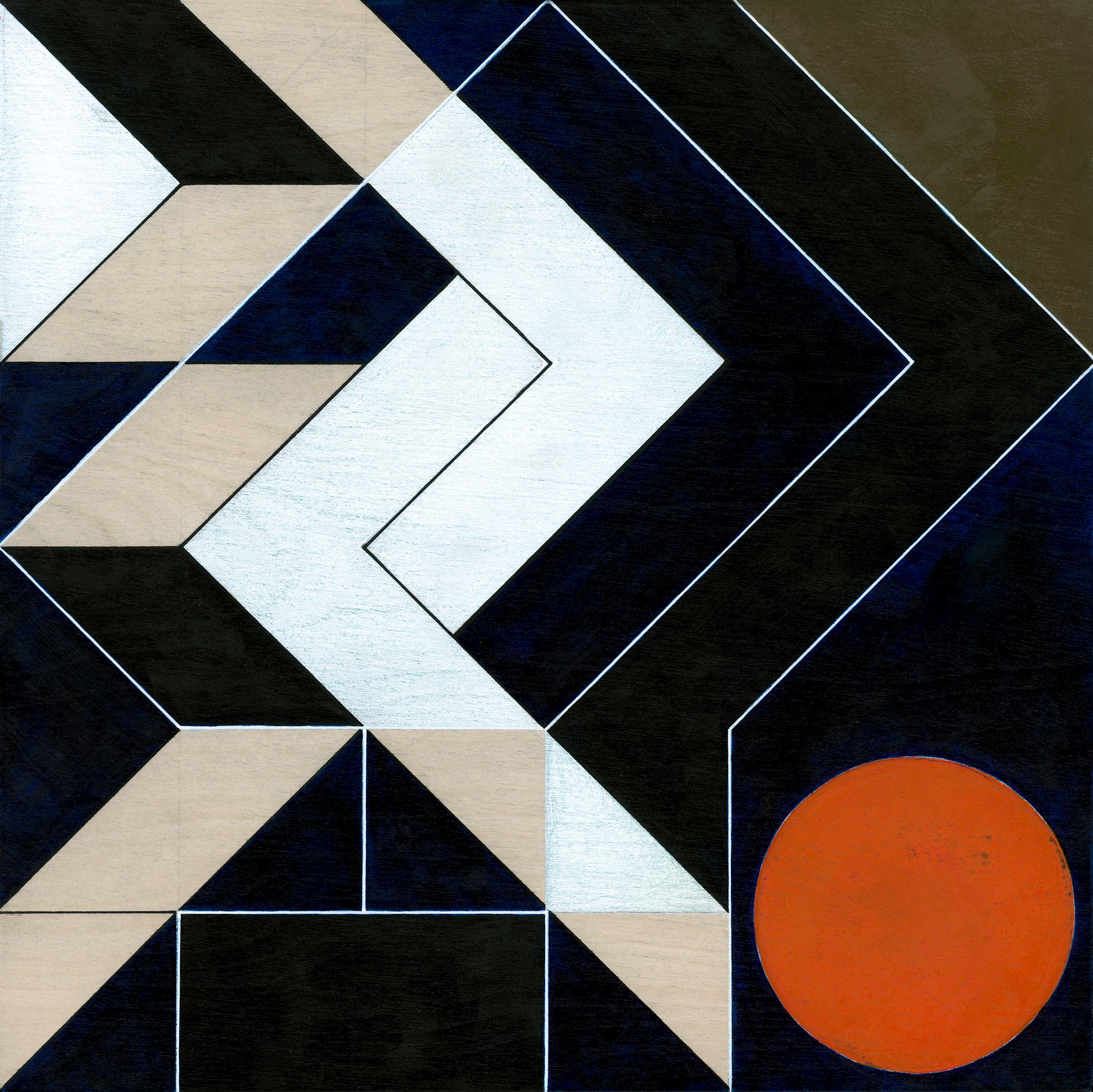 Vera Pawelzik Abstract Painting - '12x12 No. 1' - Contemporary Constructivism - Abstract - Josef Albers