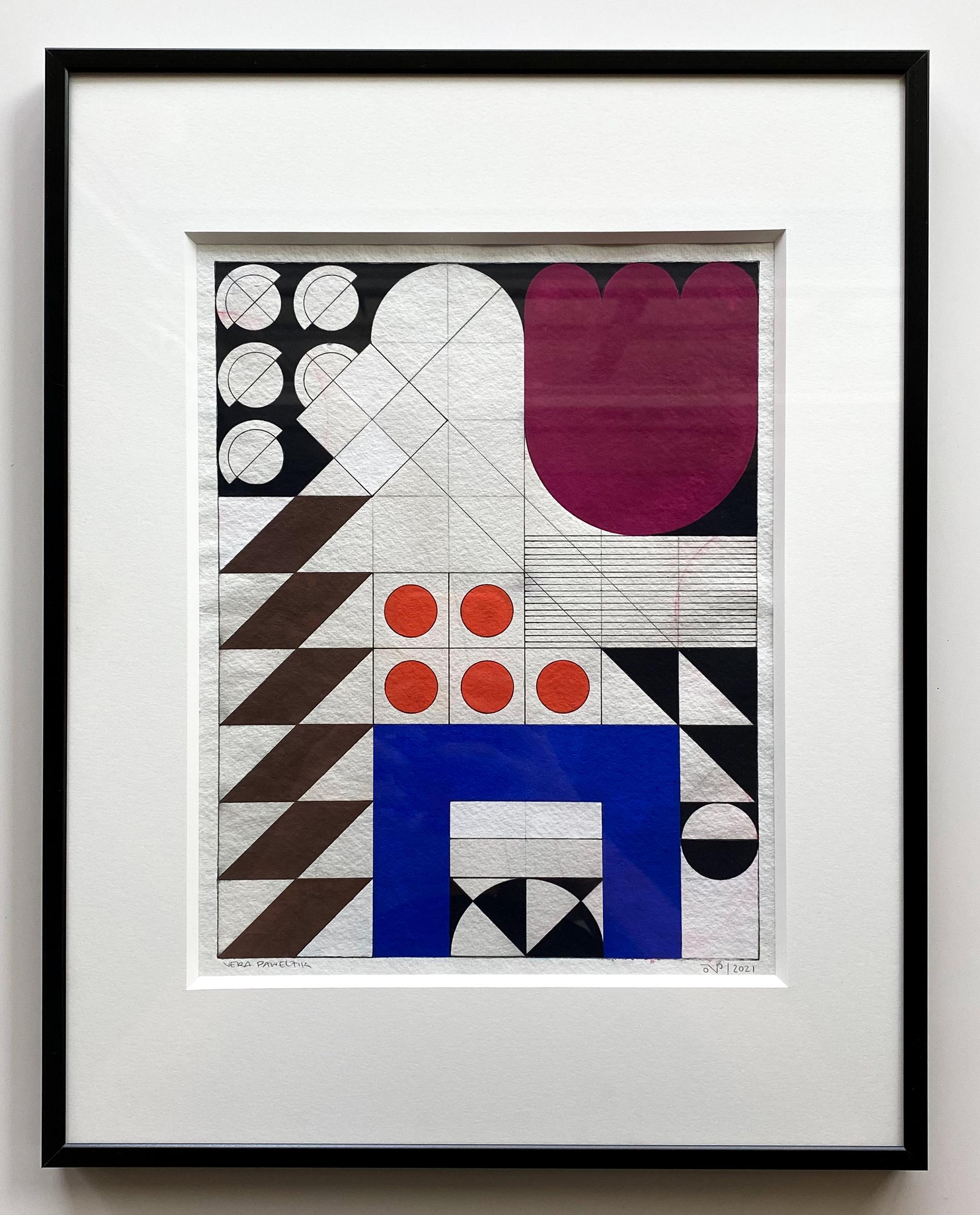 '63 Squares Play 1' - Contemporary Constructivism - Abstract - Josef Albers - Painting by Vera Pawelzik