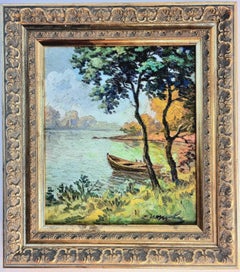 Paesaggio Verde Blu Marrone Giallo Bianco