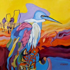 Le voyage de l'oiseau de rêve, peinture originale