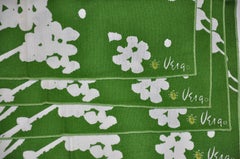 Vera Shades of Emerald Green & White "Set of 4" Floral Napkins