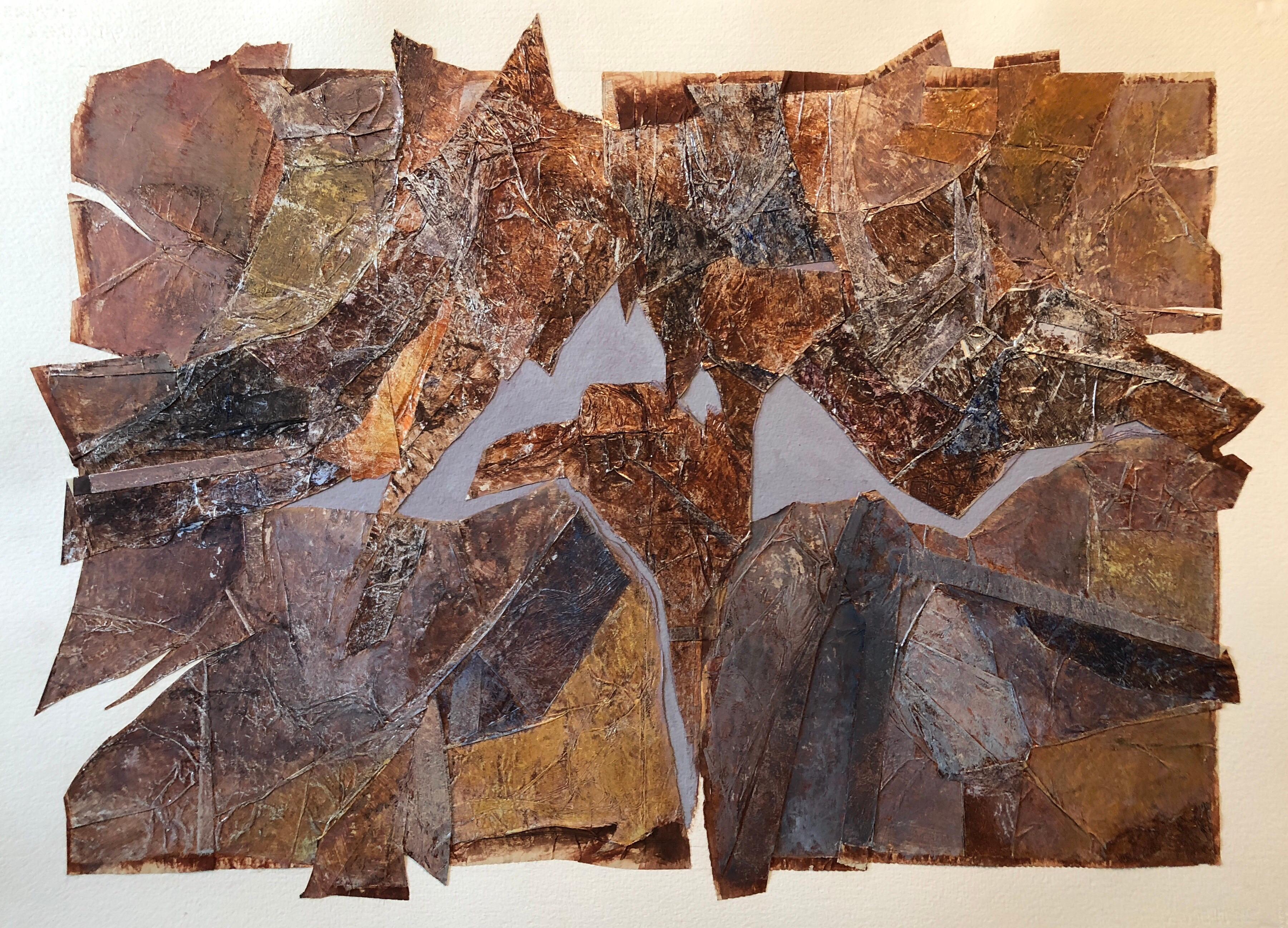 Collage di media misti Assemblage Pittura espressionista astratta Donna Aviatore in vendita 2