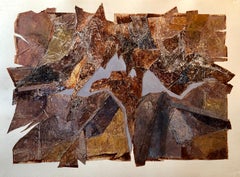 MIxed Media Collage Assemblage Abstract Expressionist Painting Female Aviator