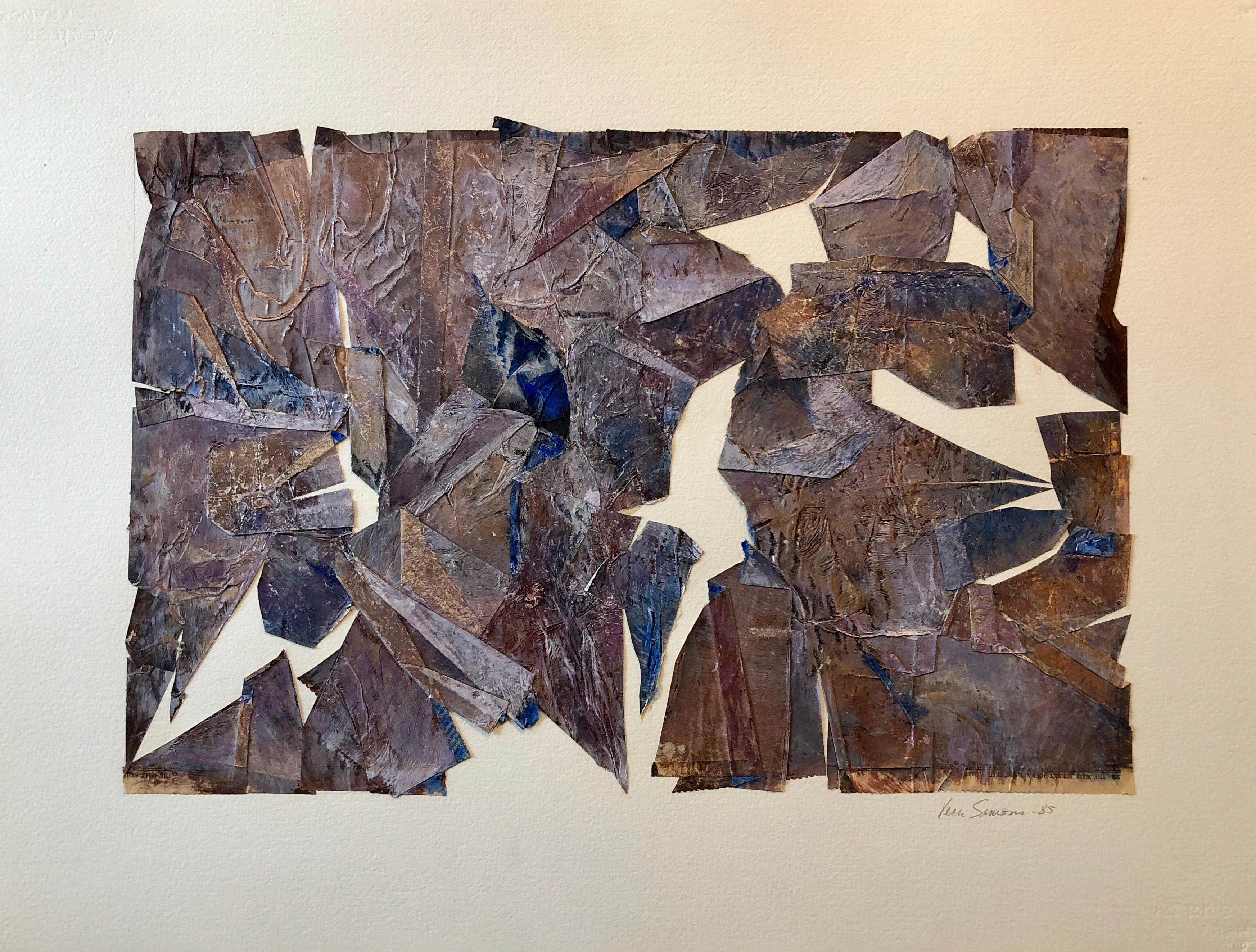 Collage di media misti Assemblage Pittura astratta Pioniera dell'aviazione femminile - Mixed Media Art Espressionismo astratto di Vera Simons