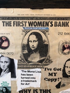 1970s Mona Lisa Photo Collage Photograph Pioneer Female Aviator Feminist Pop Art