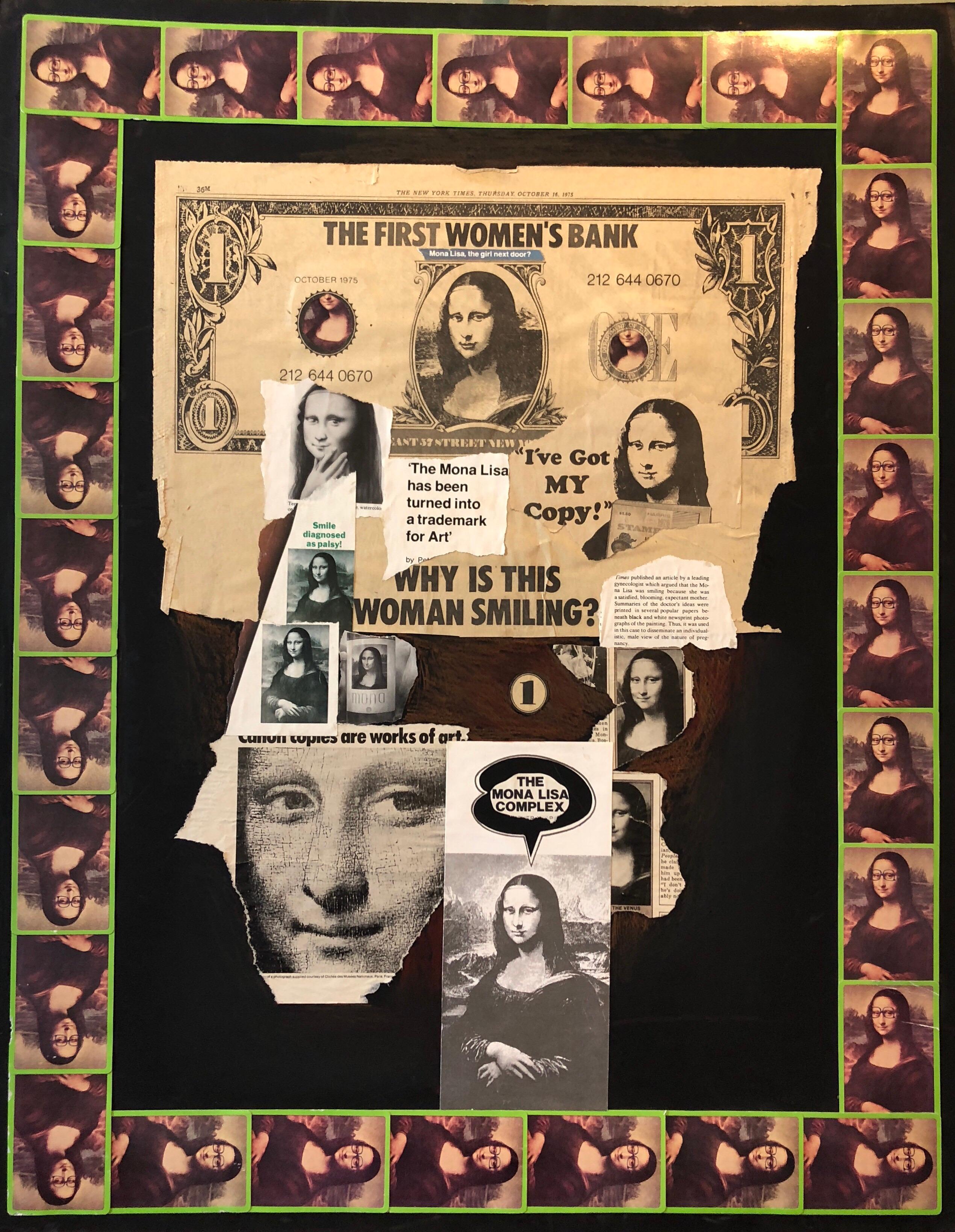 1970 Mona Lisa Photo Collage Photographie Pionnière Femme Aviatrice Féministe Pop Art en vente 6