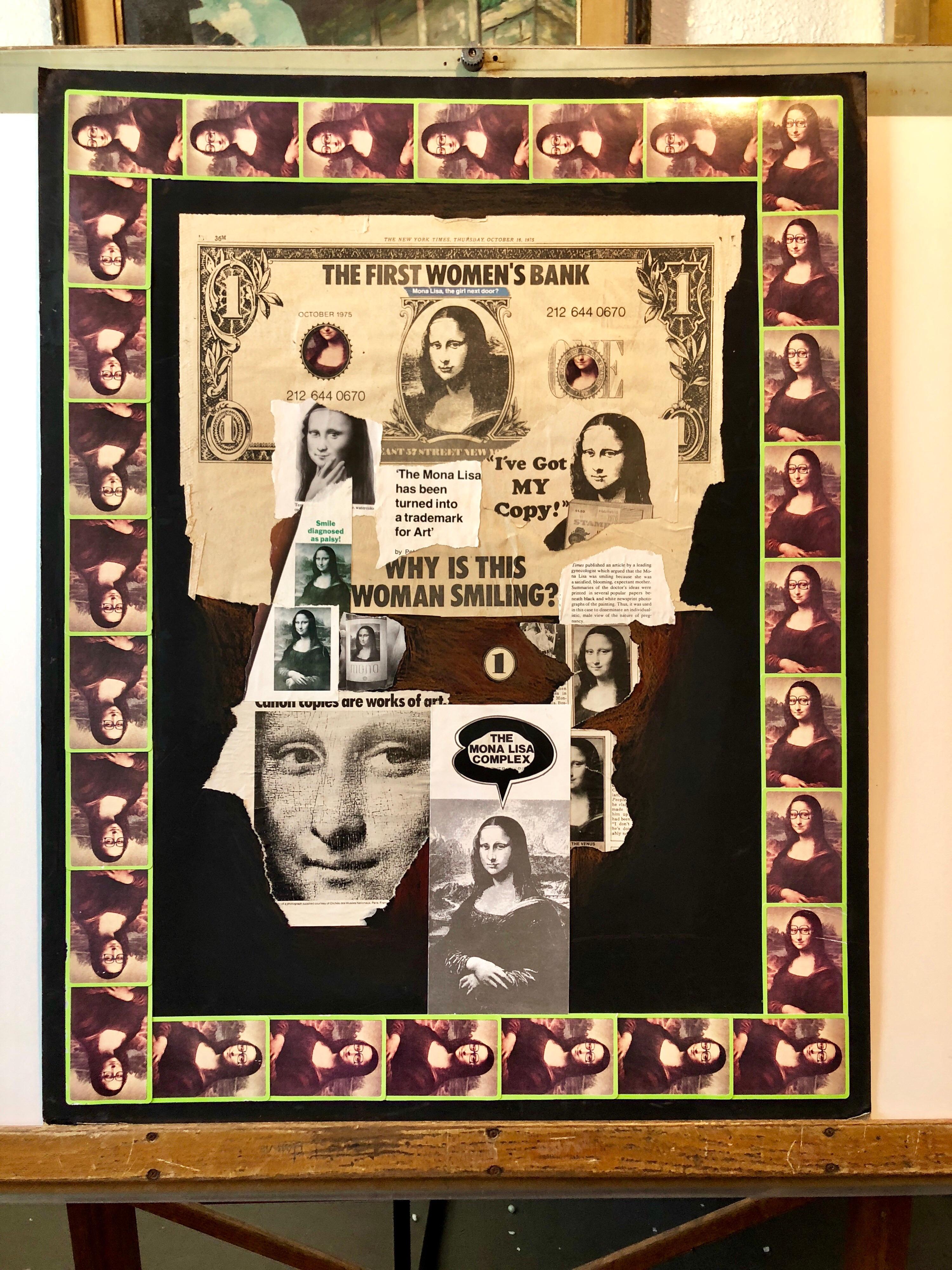 1970 Mona Lisa Photo Collage Photographie Pionnière Femme Aviatrice Féministe Pop Art en vente 7