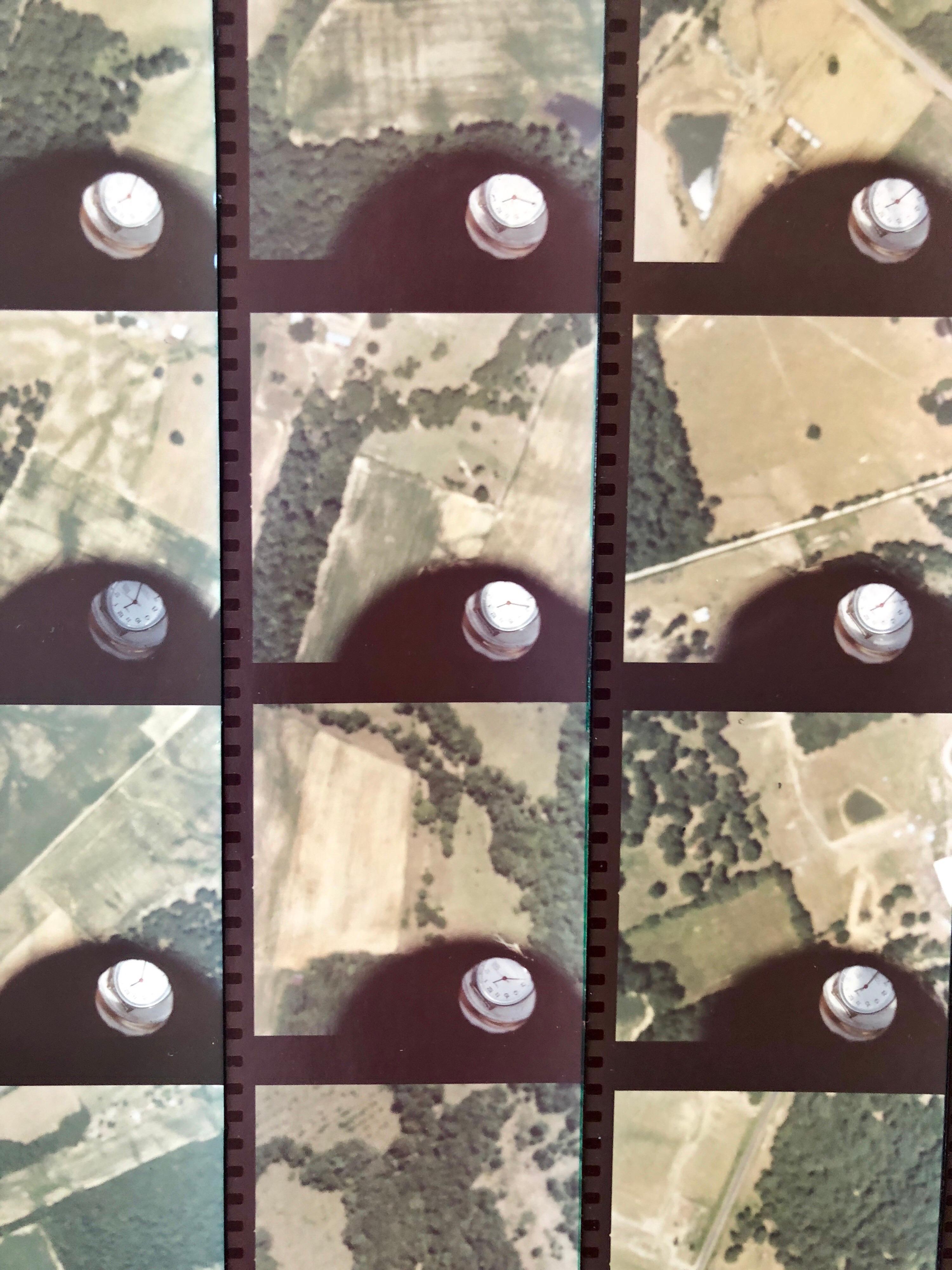1979 Quadratische Zeit Indiana, Foto Mosaik-Collage Luftfahrtfotografie, weibliche Aviator im Angebot 1
