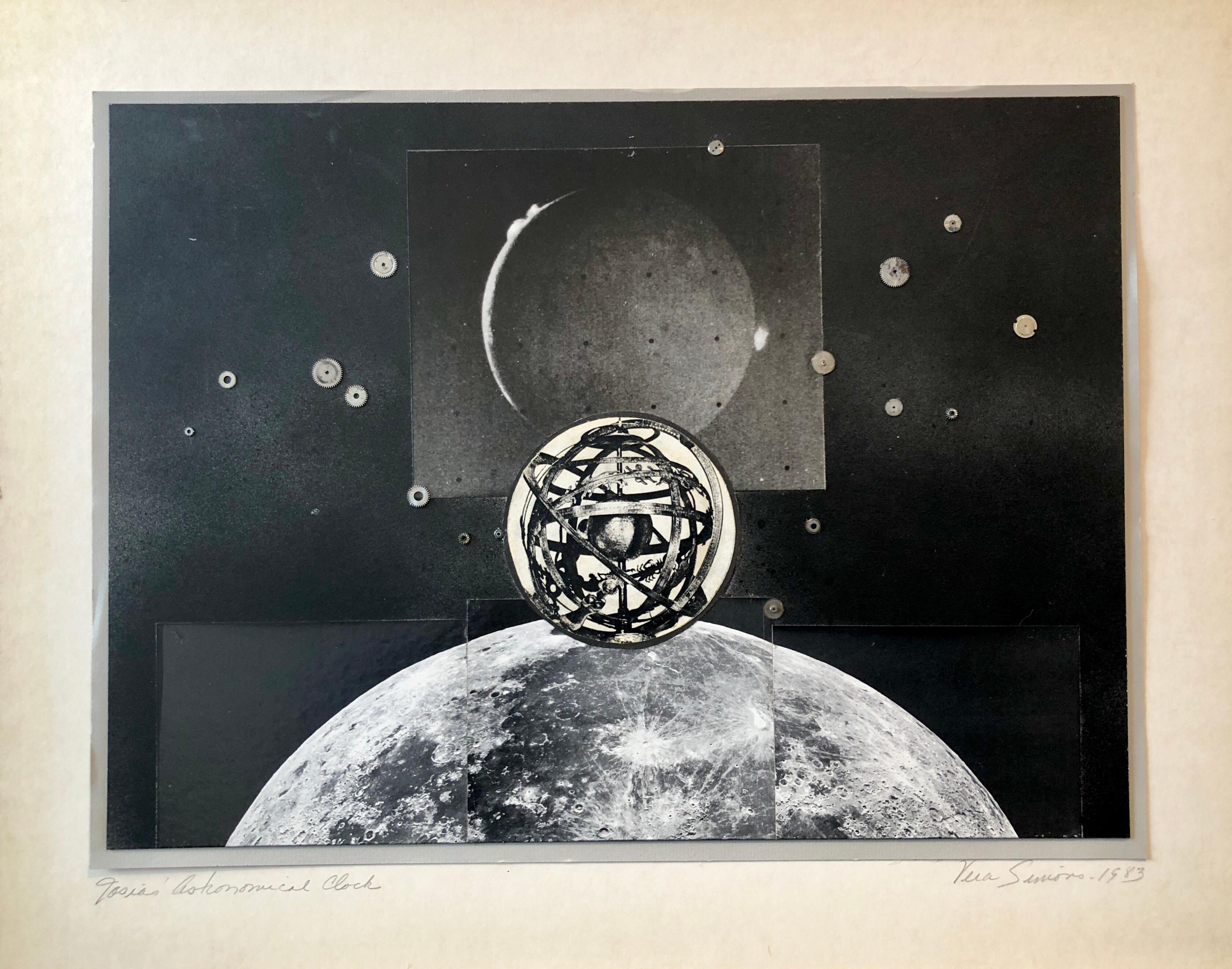 Vera Simons Landscape Photograph – Josias Astronomische Uhrenuhrteiler, Assemblage-Foto, Planeten-Collage-Foto