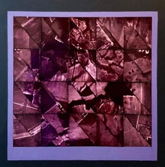 Mauve Earth Shine Photo Mosaic Collage Photograph, Female Aviator Feminist Art