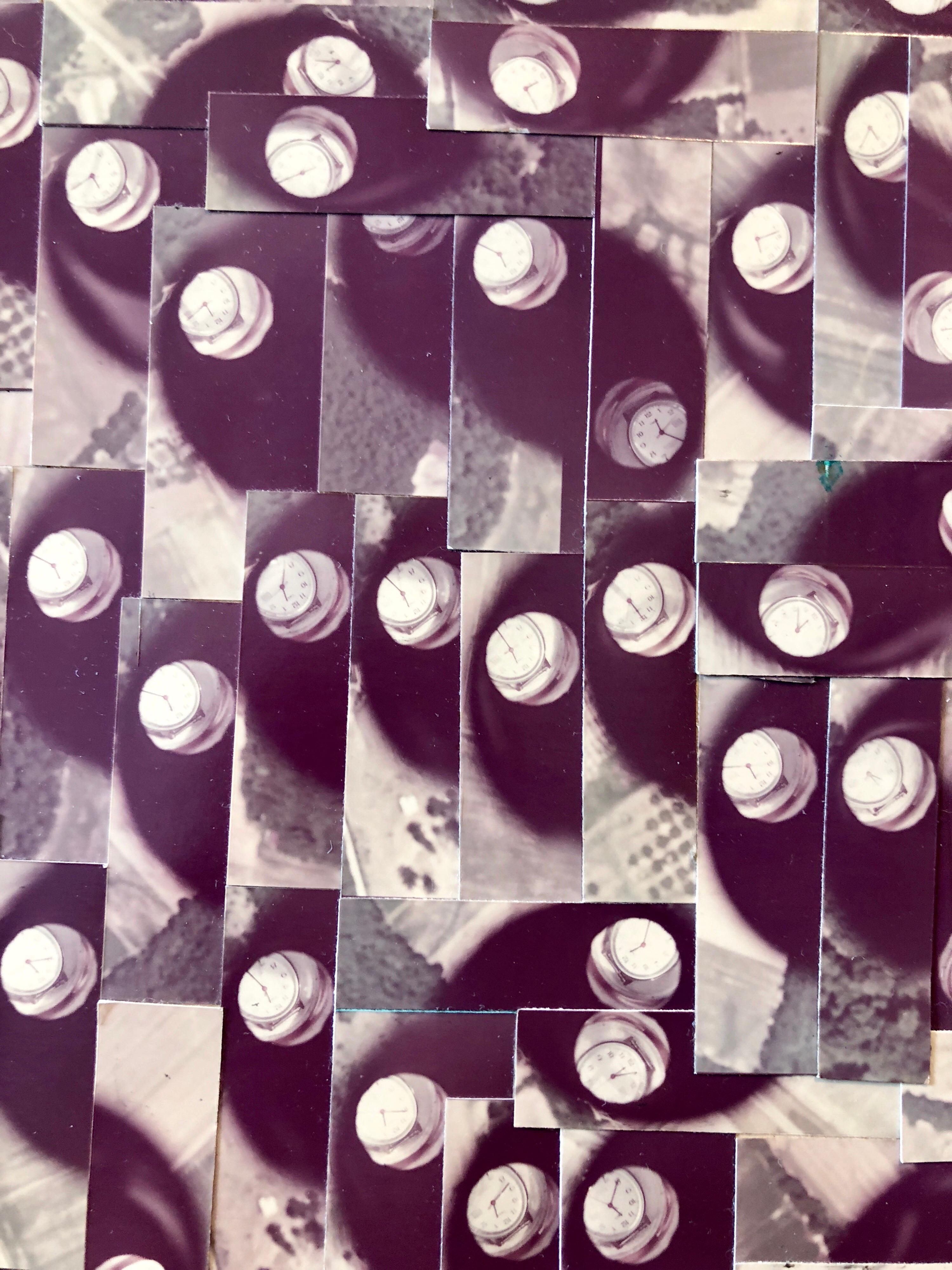 Montre-bracelet photo mosaïque abstraite avec collage, photographie aérienne  en vente 2