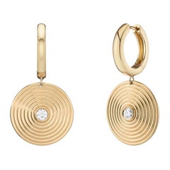 Vera Spiral Hoop 
Drop Earrings in Yellow Gold by Selin Kent
