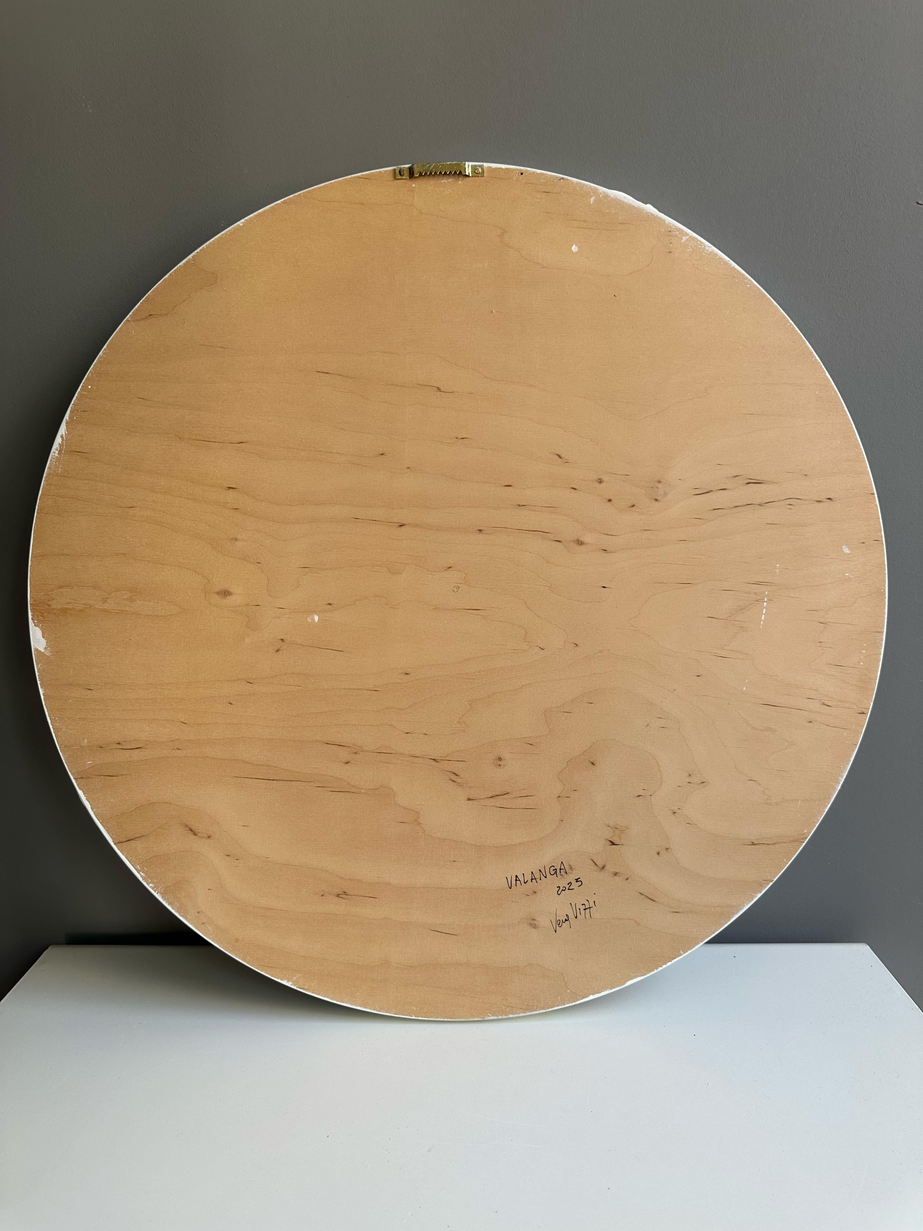 Avalanche Moon Relief in Foam Clay Acrylic White Palette Circular Wall Relief For Sale 1