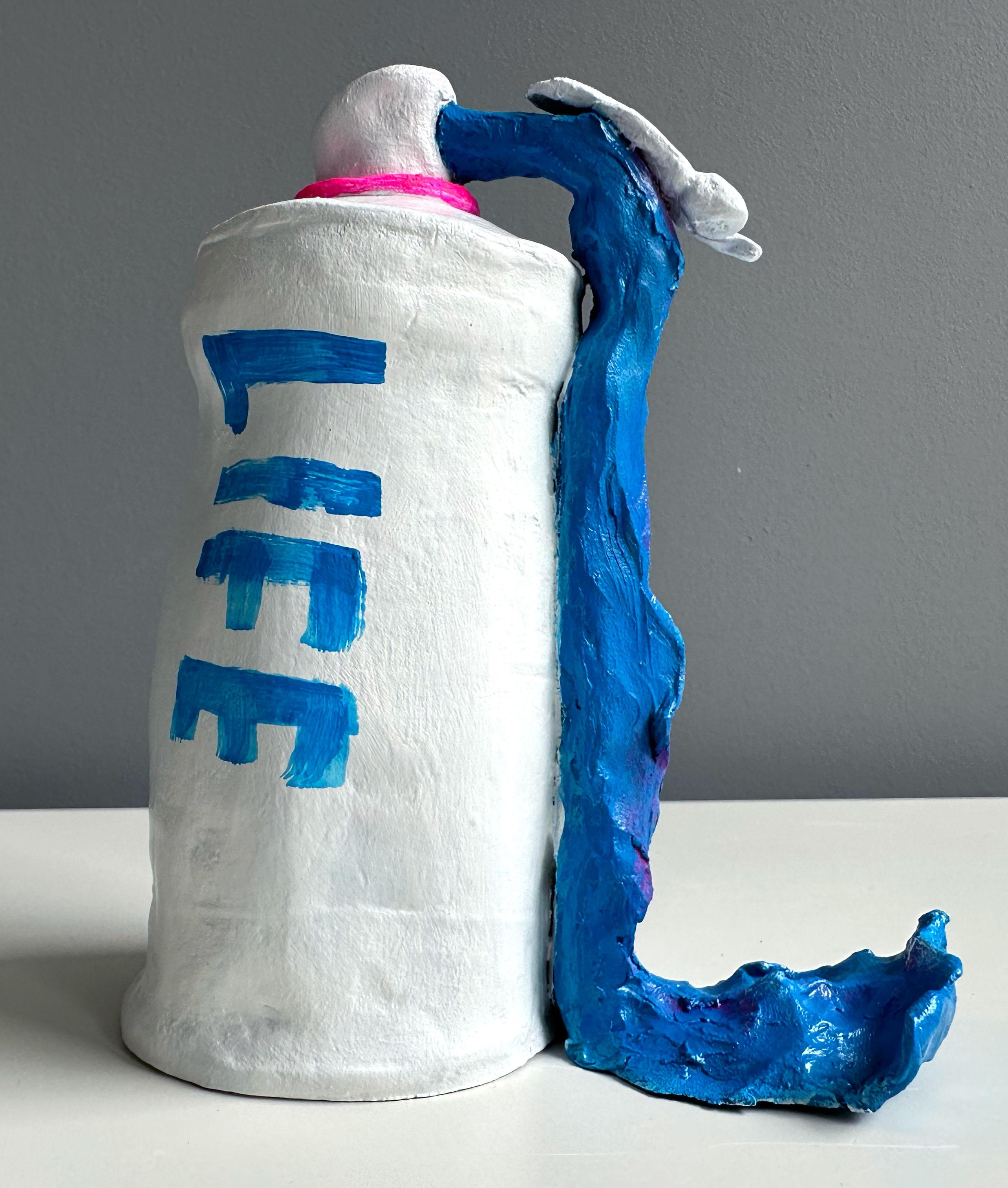 Leben Ton surreale Pop-Skulptur in Acryl blaue Töne