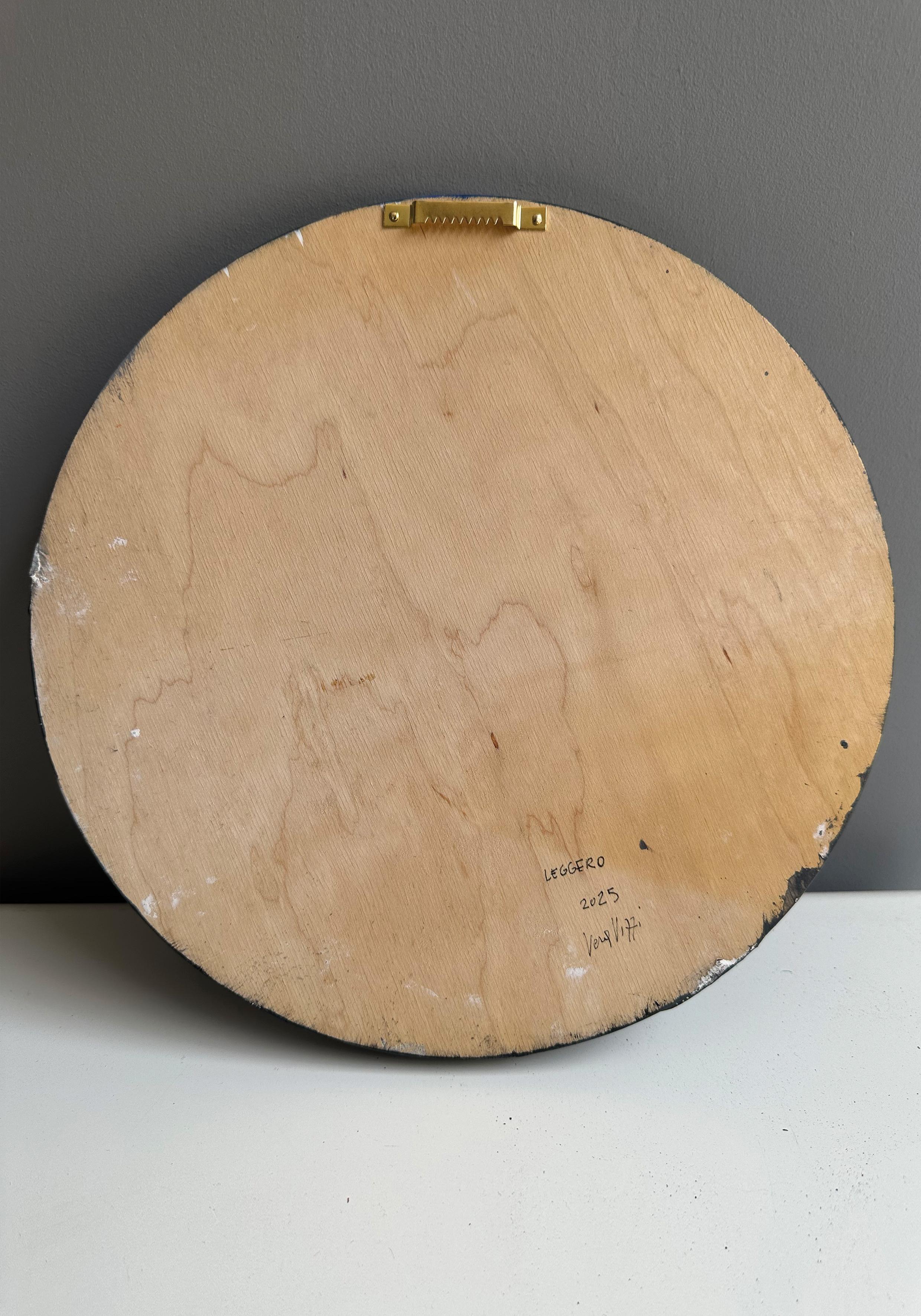 Light - Rilievo lunare surrealista contemporaneo con acrilico e argilla su Wood in vendita 2
