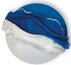 Poetic Coastal Abstract Wall Waves Seascape Sculpture with Foam and Enamel