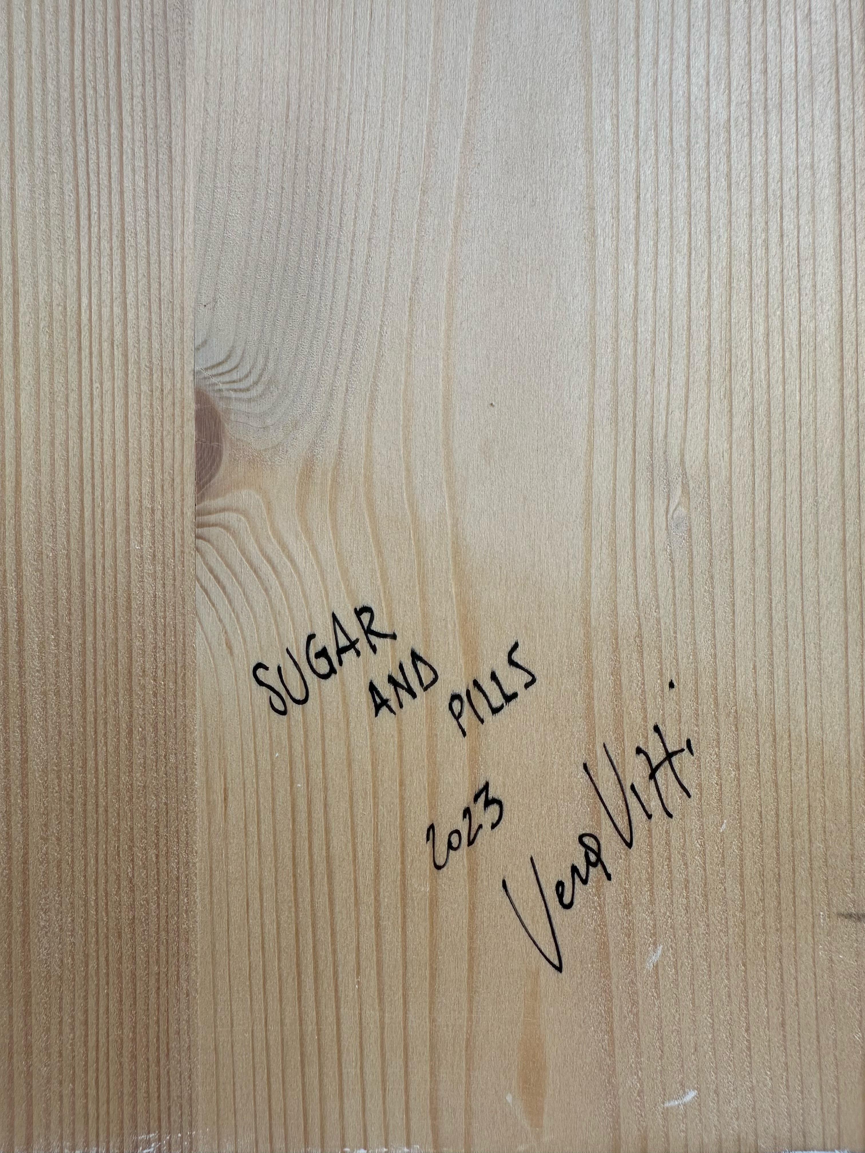 Pop Surrealist Sugar and Pills Schiuma d'argilla e smalto in rilievo Paesaggio invernale in vendita 2