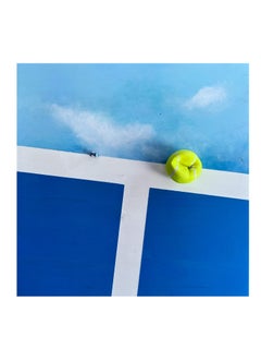 SUNSET - Sculpture murale mixte en bleu ciel pastel et jaune néon, 2022