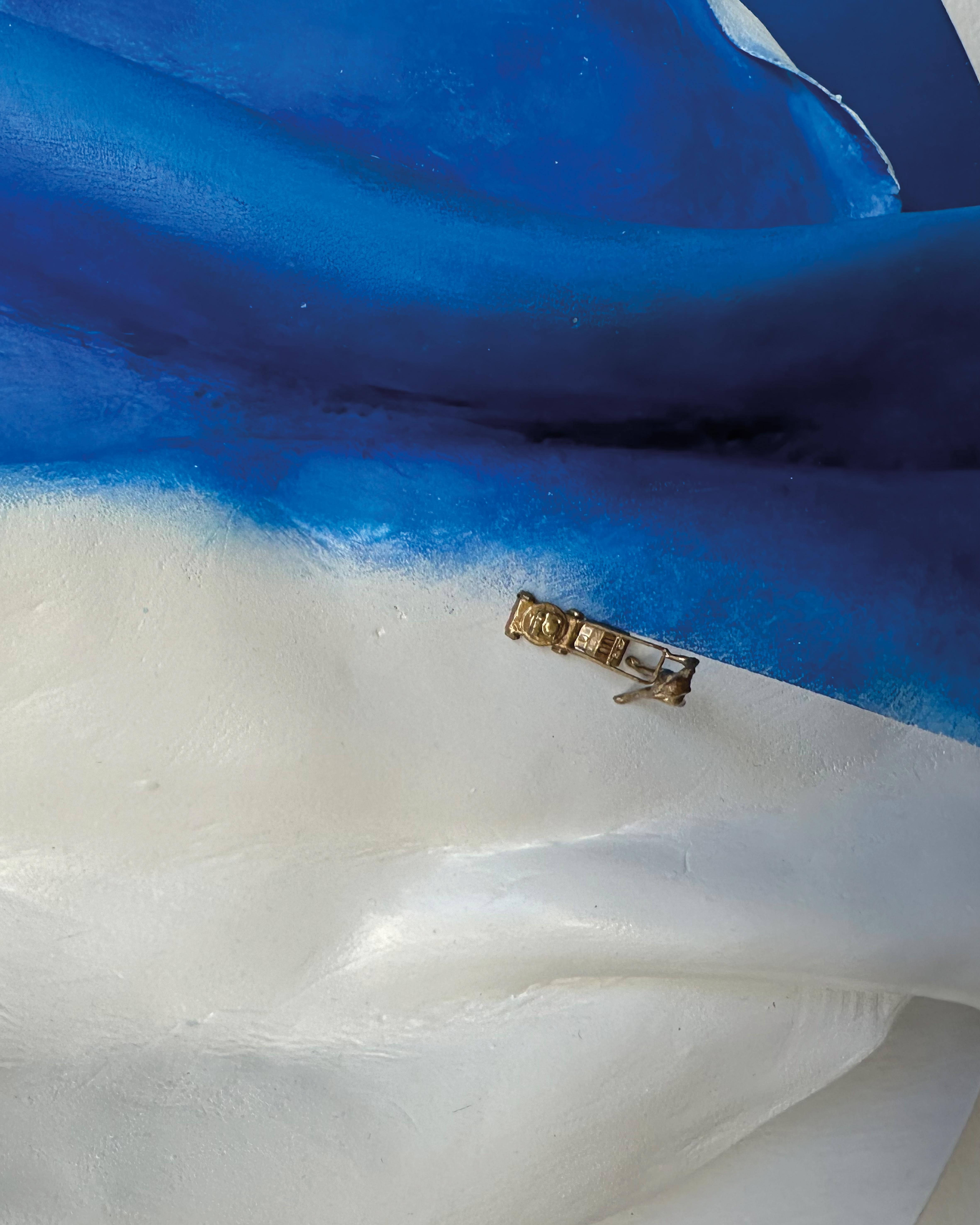 Sculpture poétique côtière abstraite de vagues murales avec mousse et émail en vente 2