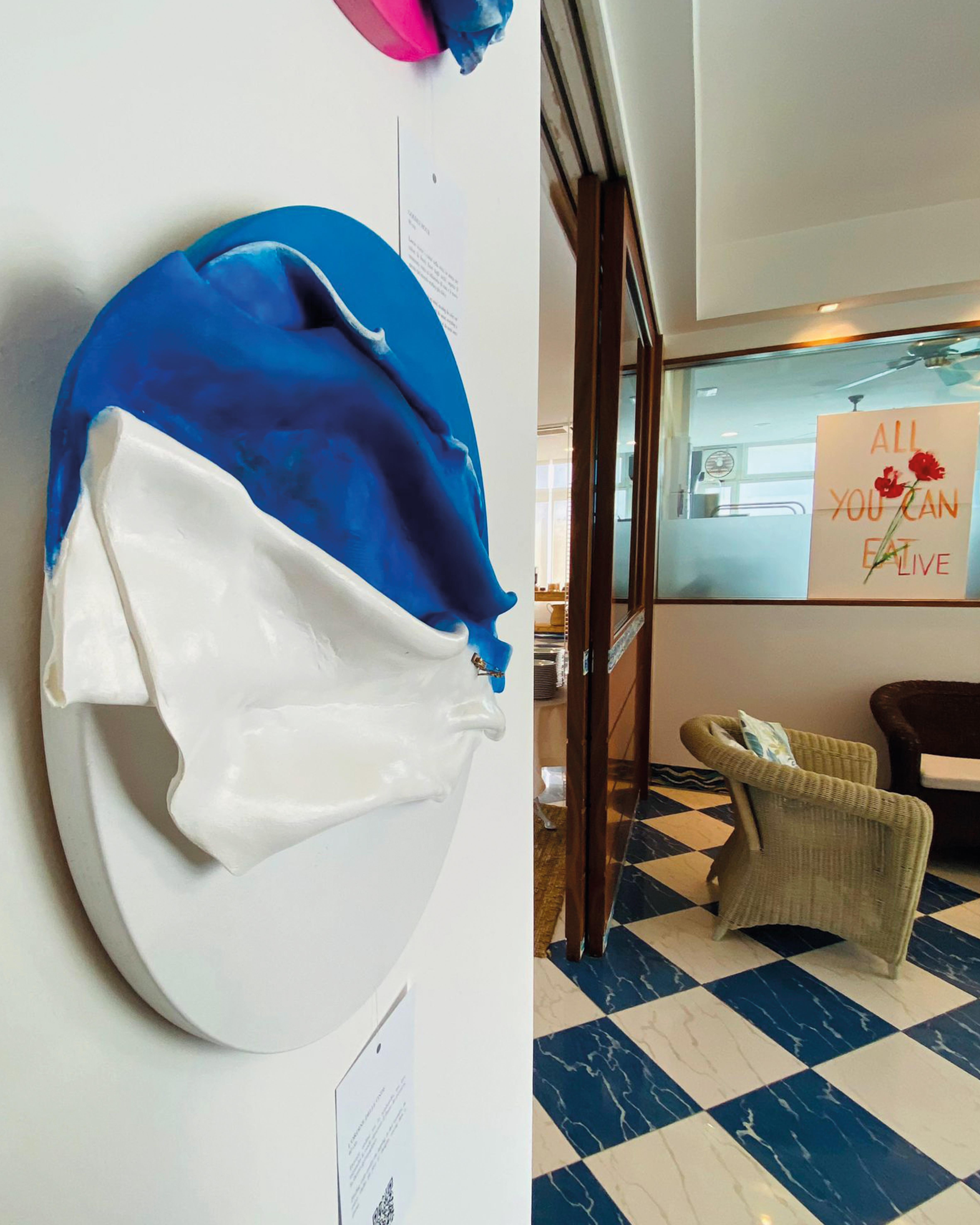 Sculpture poétique côtière abstraite de vagues murales avec mousse et émail en vente 5