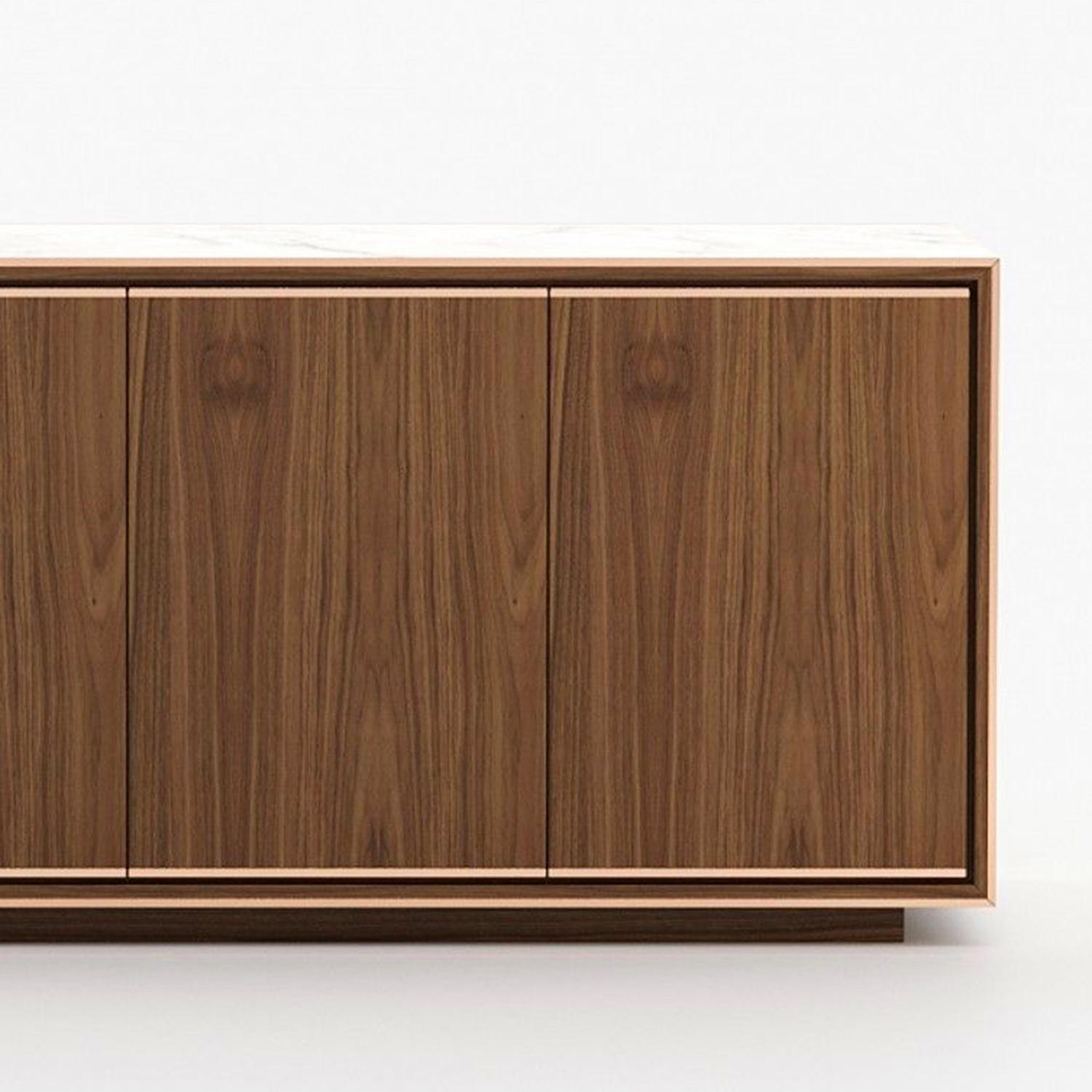 Credenza in noce e marmo bianco Vera In condizioni Nuovo in vendita a Paris, FR