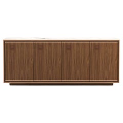 Buffet en noyer et marbre blanc Vera