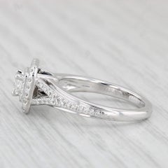 Vera Wang 0.57ctw Princess Halo Diamond Engagement Ring 14k White Gold Sz 6.25