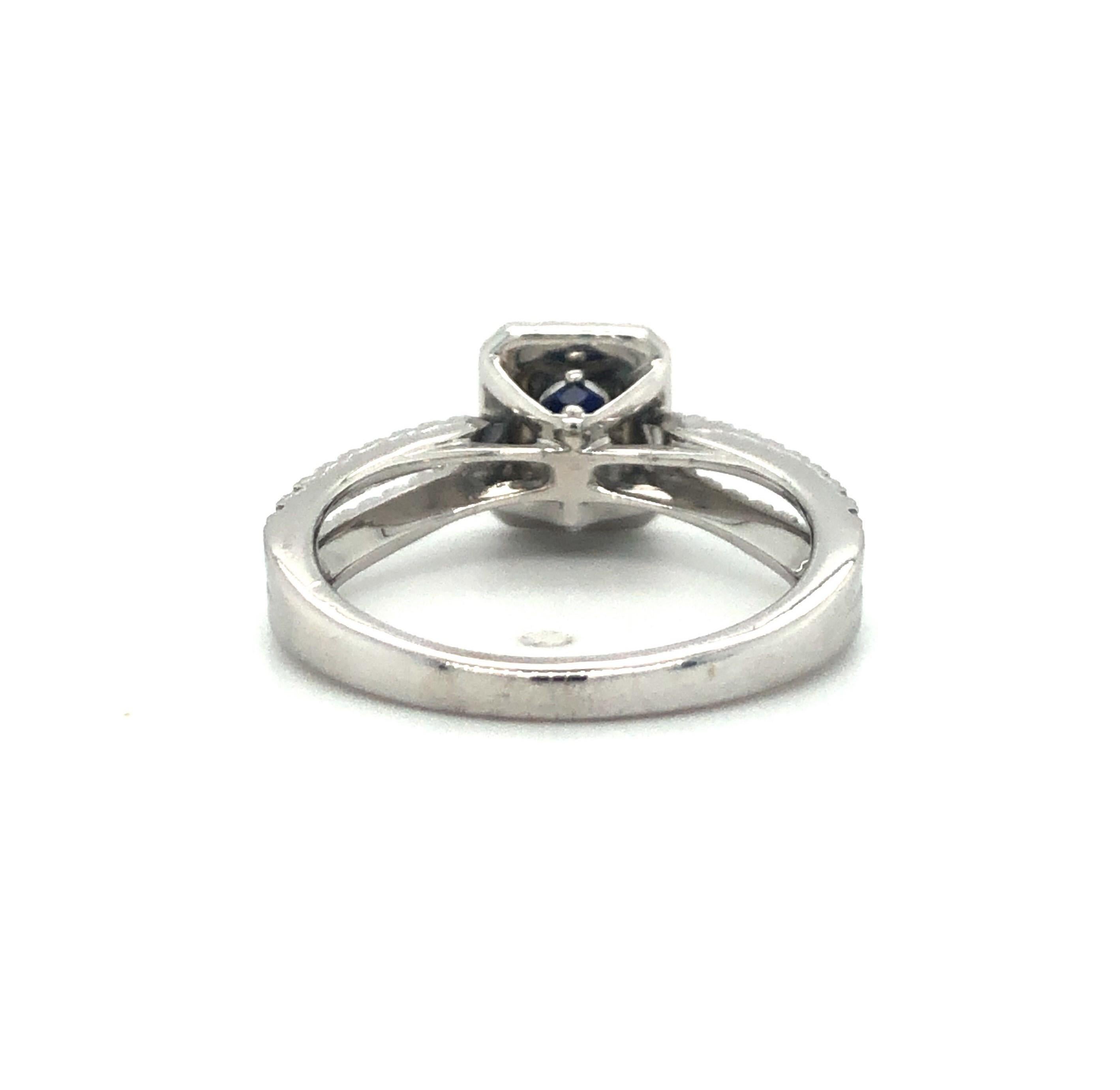Vera Wang 14 Karat White Gold Emerald Cut Diamond Halo Engagement Ring 3