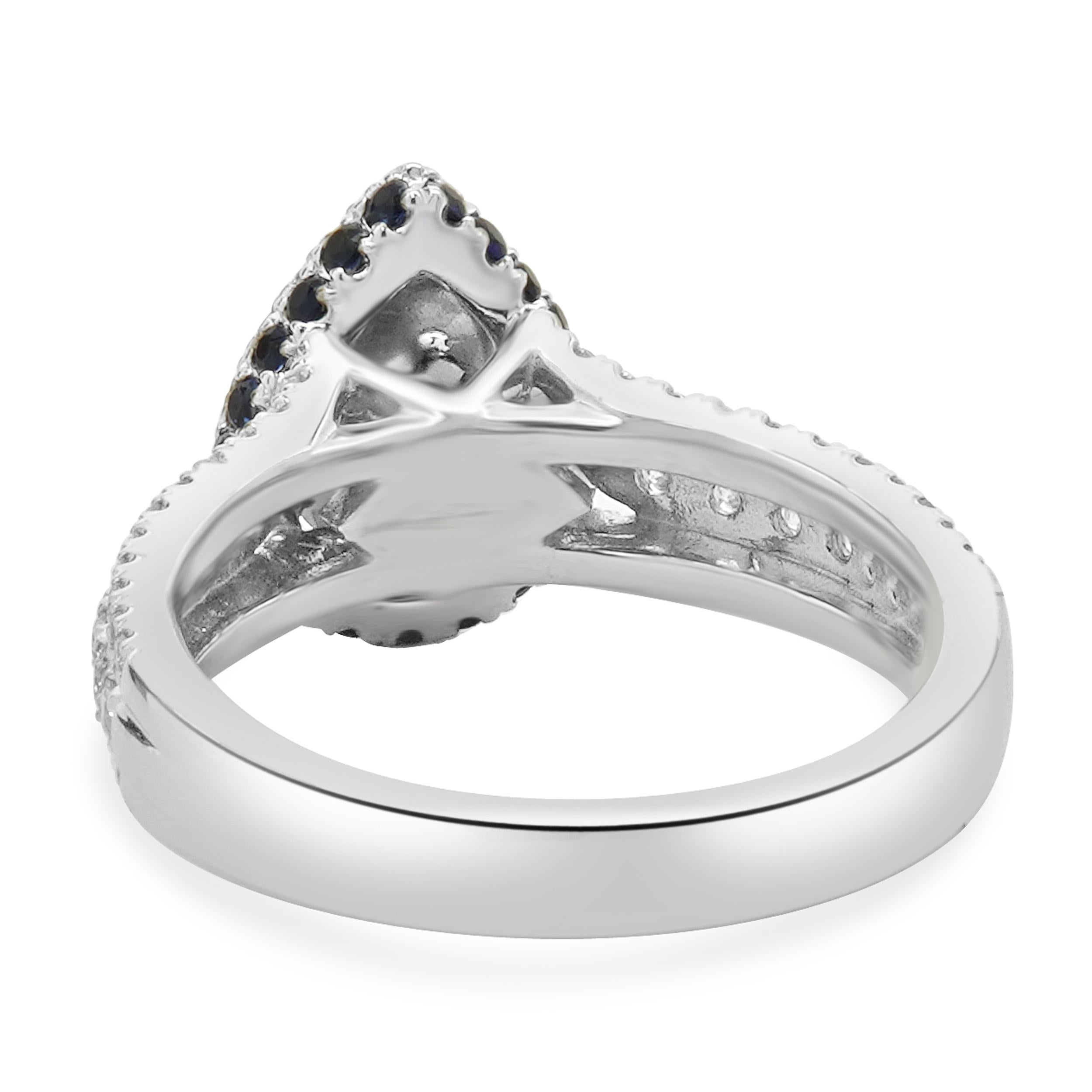 Vera Wang Verlobungsring aus 14 Karat Weißgold mit Diamanten im Birnenschliff im Zustand „Gut“ im Angebot in Scottsdale, AZ