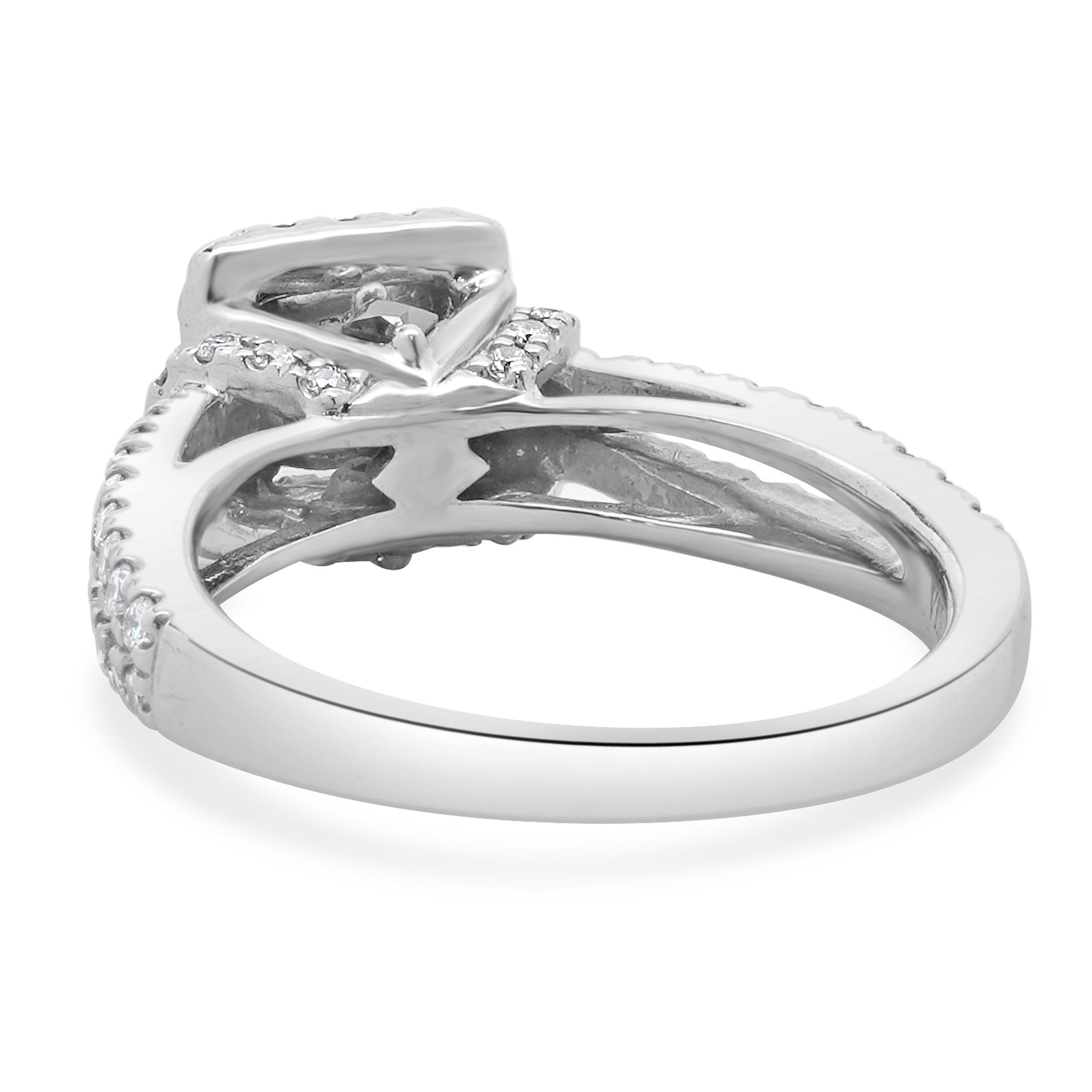 Round Cut Vera Wang 14 Karat White Gold Round Brilliant Cut Diamond Engagement Ring For Sale