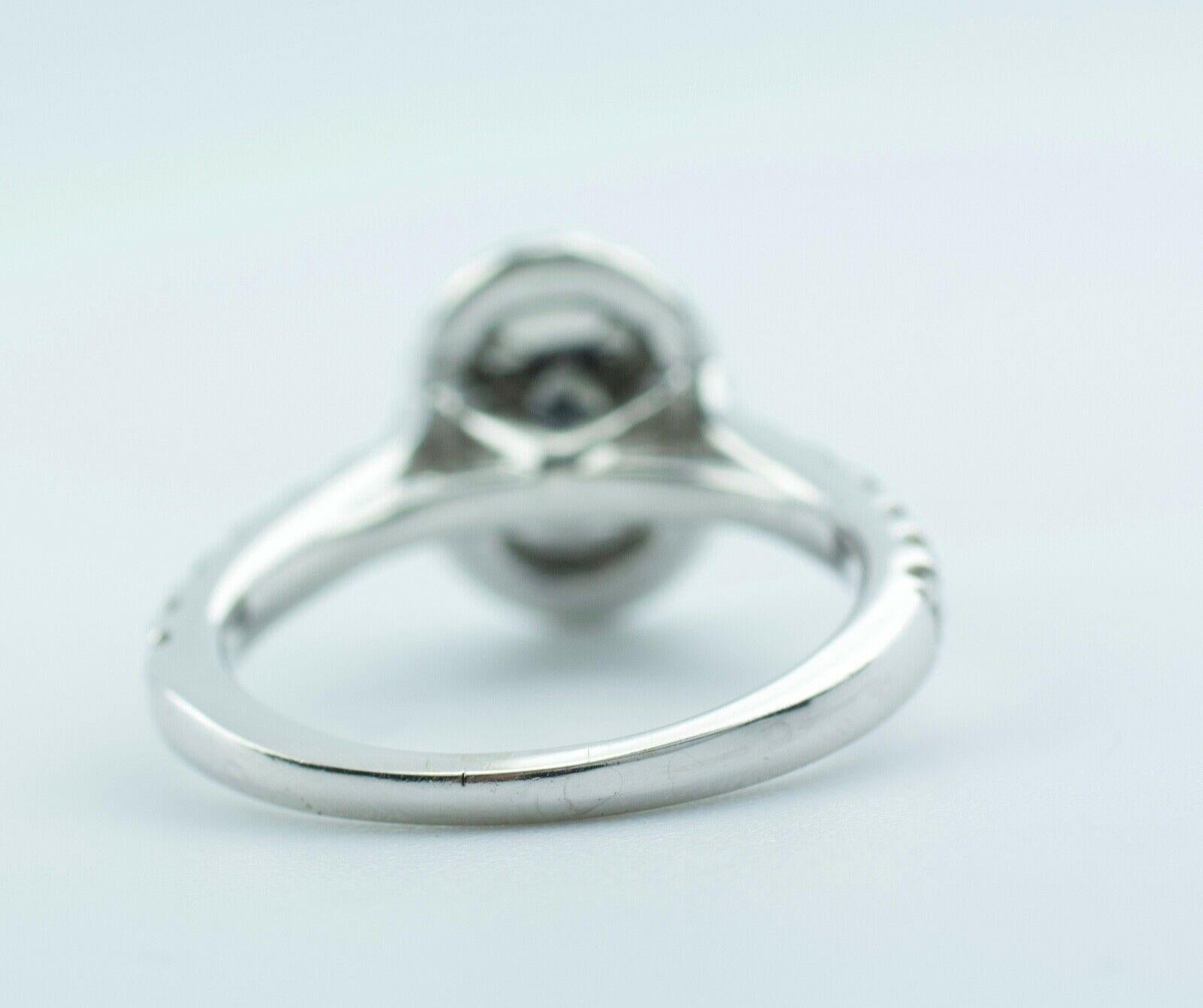 Modern Vera Wang 14 Karat White Gold Double Halo Oval Diamond Ring MSRP $2200