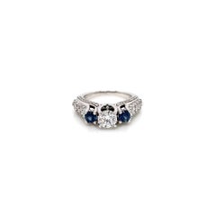 Vera Wang 1.57 Carat Sapphire Diamond Engagement Ring, GIA Certified