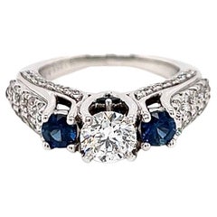 Vera Wang 1.57 Carat Sapphire Diamond Engagement Ring, GIA Certified