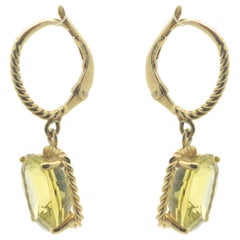 Vera Wang: 18 Karat Gelbgold Peridot-Tropfen-Ohrringe
