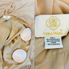 VERA WANG 90's/00 Tan Evening Gown w. Bustle Maxi Dress Bridal Wedding