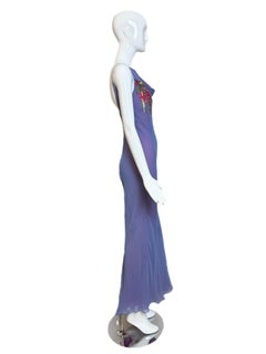 VERA WANG 90's Vintage Silk Iridescent Floral Embroidered Gown