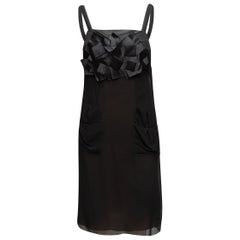 Vera Wang Black Sleeveless Pocket Dress