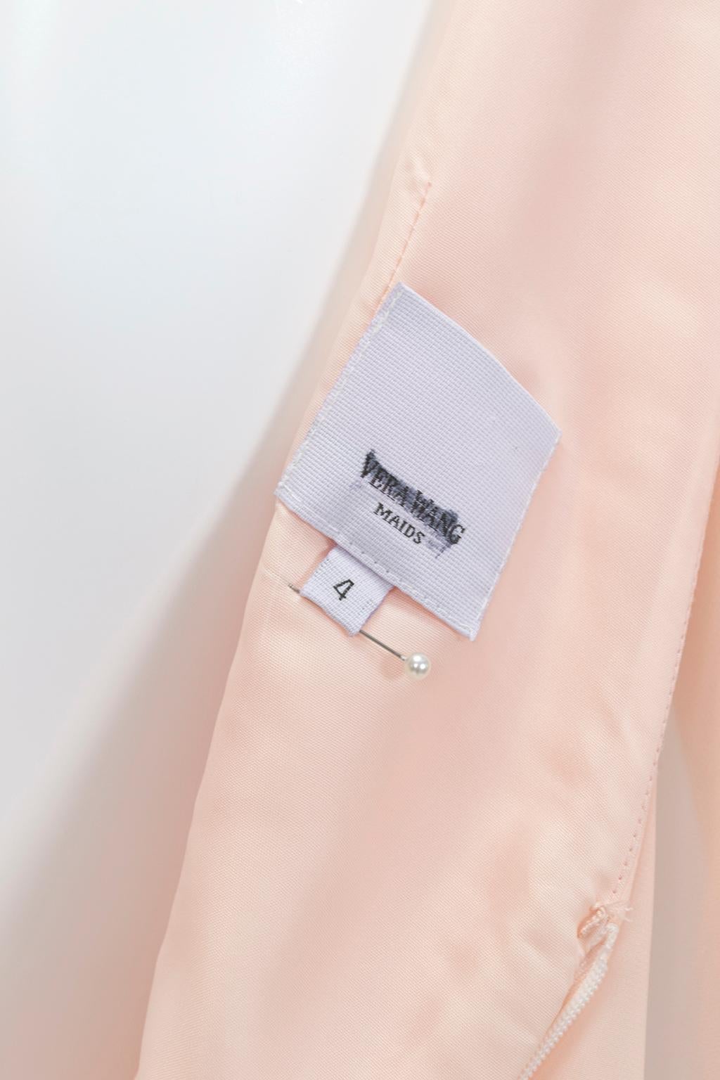 Vera Wang Blush Neoclassical Delphos Column Gown with Trailing Ties - S, 2008 en vente 8