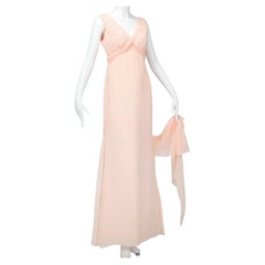 Vera Wang Blush Neoclassical Delphos Column Gown with Trailing Ties – S, 2008