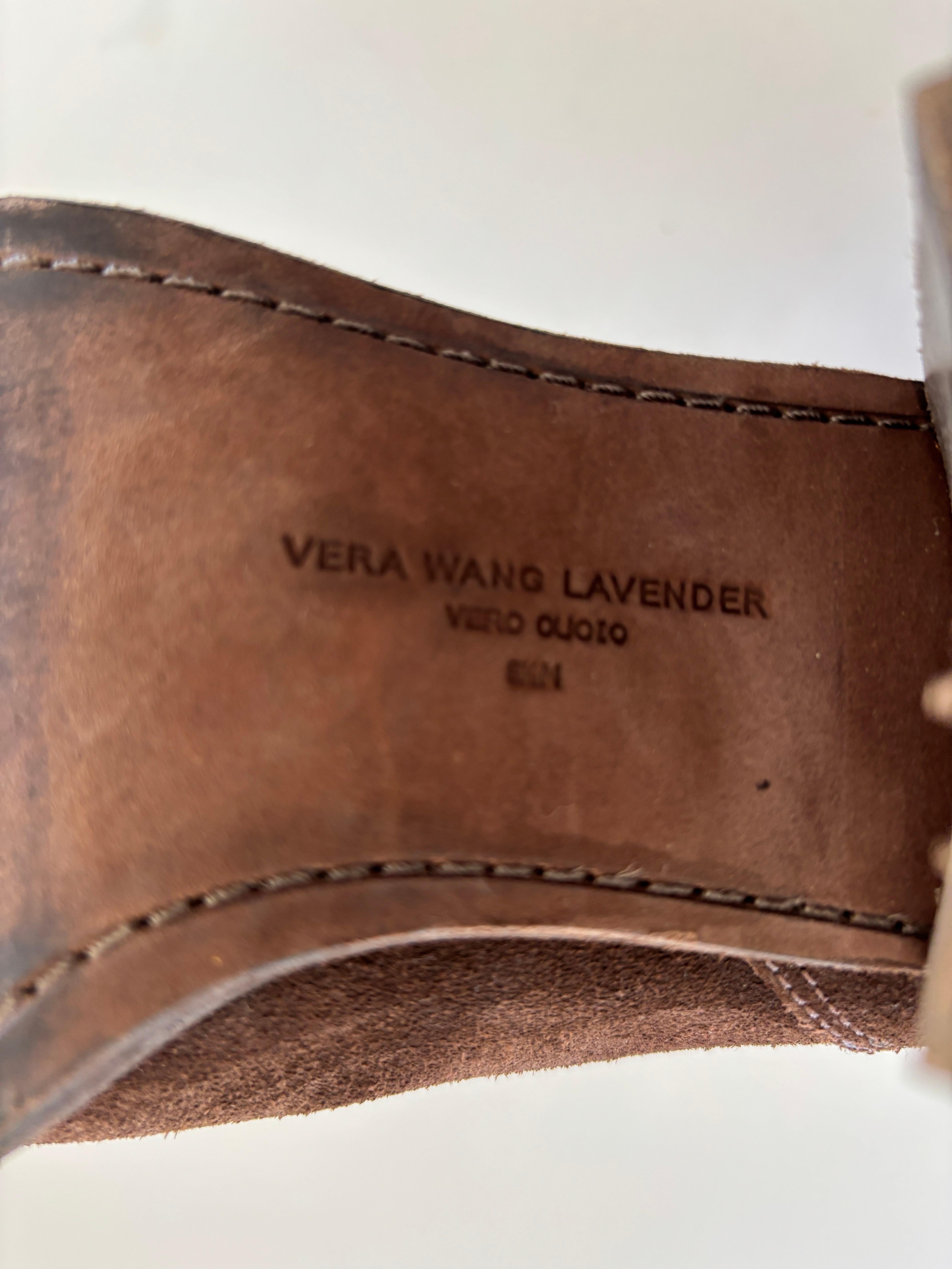 Vera Wang Boots Womens Brown Suede Belted Buckle Biker Block Heel 8.5 M For Sale 10